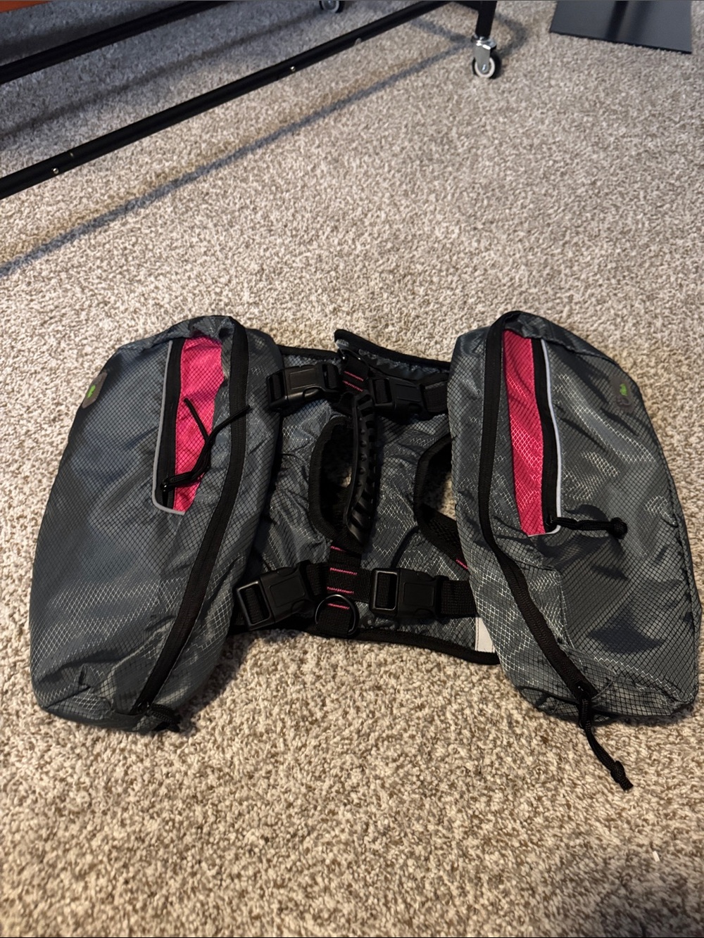 Dog Gray and Pink Dual Hip Pack